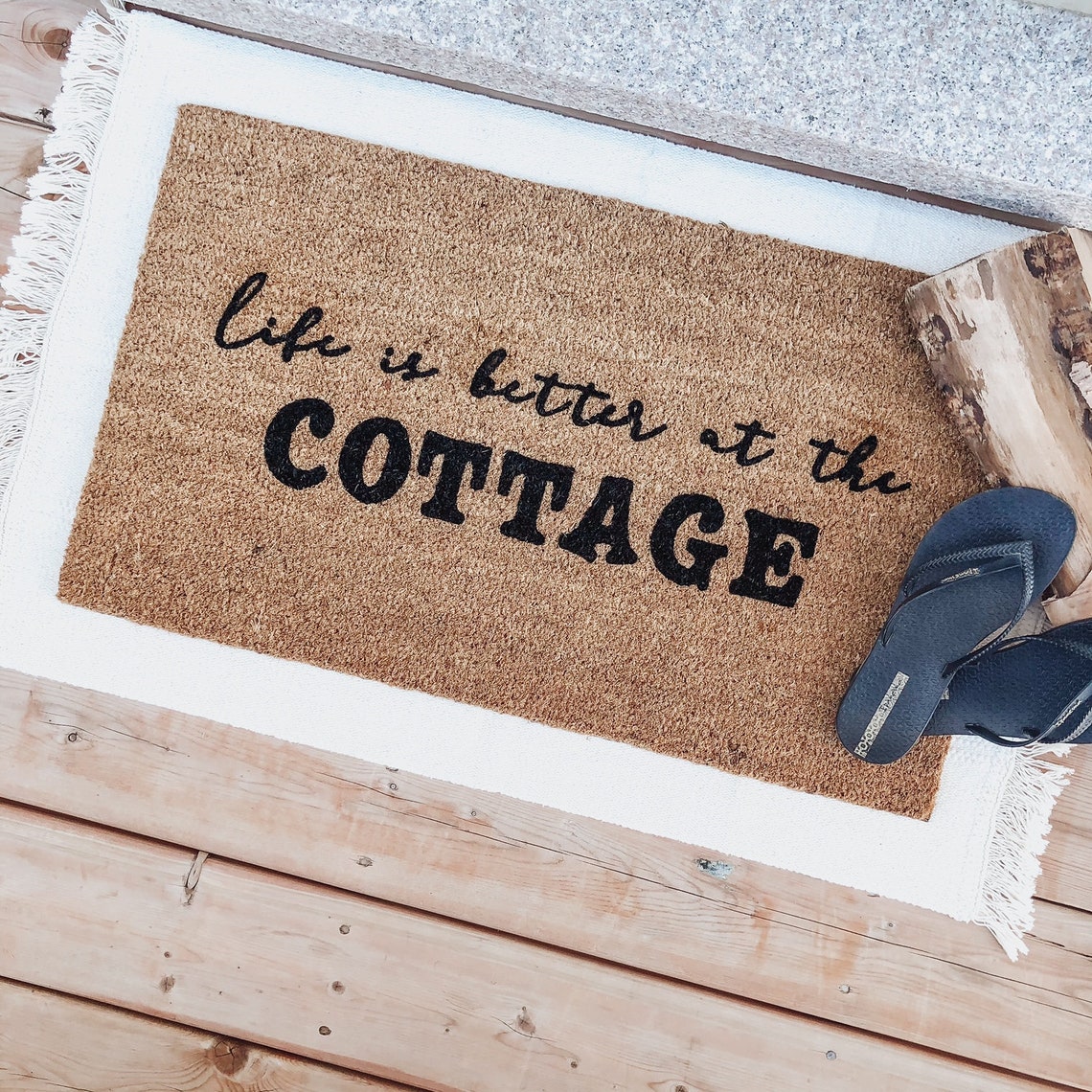 Life is Better at the Cottage Doormat Door Mat Summer Home Etsy