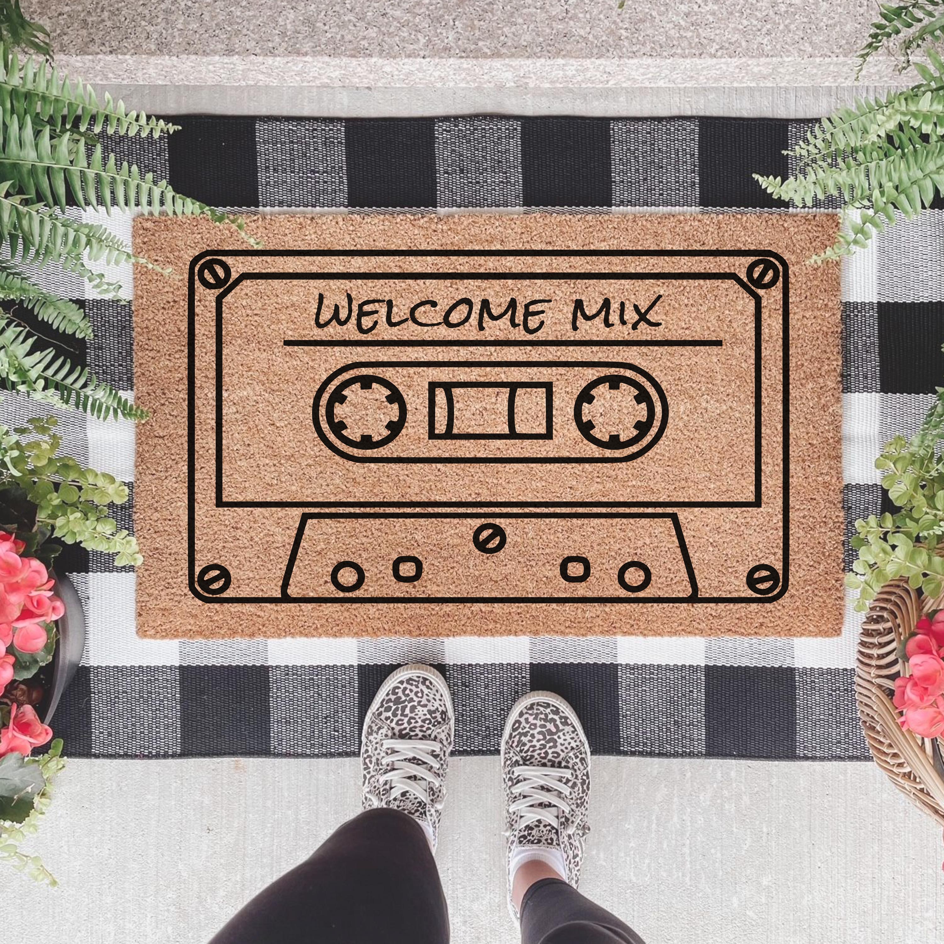 Welcome Mix Tape Doormat: Funny Cassette Door Mat, Cassette Tape