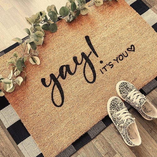 Yay It's You Doormat, Cute Door Mat, Yay Door Mat, Porch Decor, Custom Door Mat, Entryway Rug, Porch Mat,  New Home Gift, Outdoor Rug