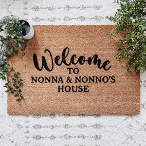 Grandparent Doormat Customizable - Welcome Rug - Christmas Grandparent Gift - Christmas Gift for Grandparent - Porch Decor - Welcome Rug