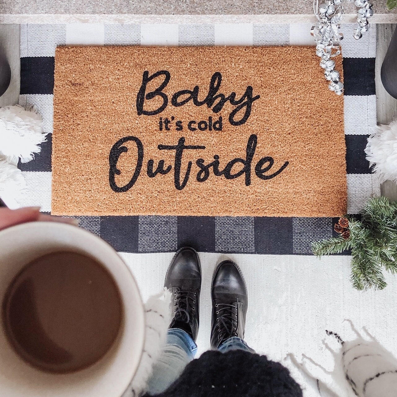 Baby It's Cold Outside Doormat Winter Door Mat Christmas Door Mat Holiday  Gift Holiday Decor Porch 