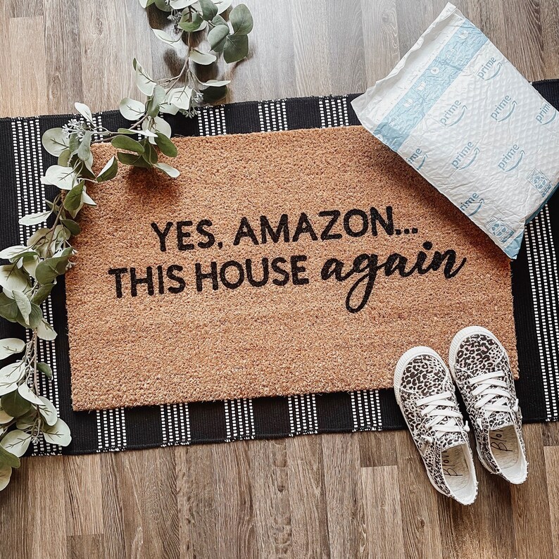 Yes Amazon This House Again Door Mat Amazon Decor Amazon Etsy