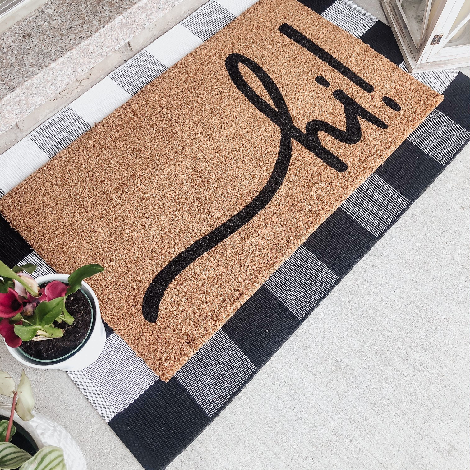 Hi Doormat Spring Door Mat Summer Door Mat Farmhouse Etsy Canada