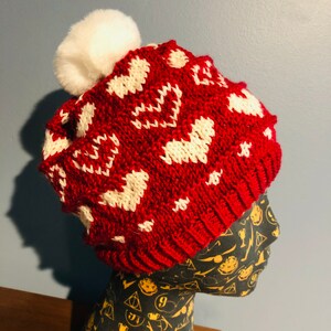 Textured Love Hat Knitting Pattern