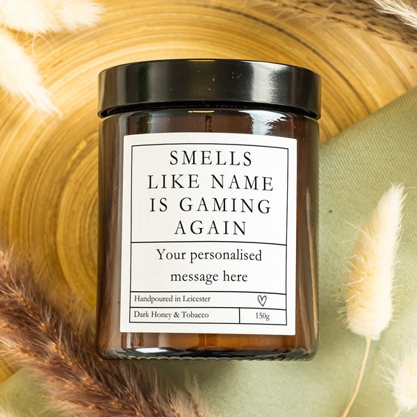 Personalised Smells Like They Are Gaming Again Candle, Custom Gaming Candle, Funny Gift for Gamer, Unique Gift for Him, Gamer Humour