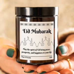 Personalised Eid Candle, Eid Mubarak Candle, Islamic Family Gift, Present for Ramadan, Eid al-Fitr Gift, Eid al-Adha Candle, Muslim Family