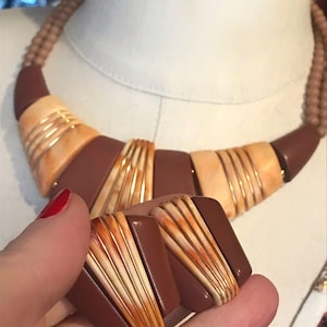NAPIER Conjunto de joias vintage dos anos 80, colar e brincos