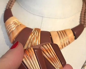 NAPIER Vintage 1980's Jewelry Set Necklace and Earrings