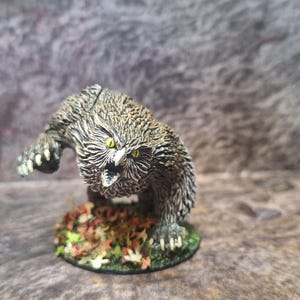 Hand painted dungeons and dragons Owlbear Role-Playing miniature.