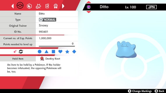 Shiny 6IV Ditto Bonus Pokemon Brilliant Diamond and 