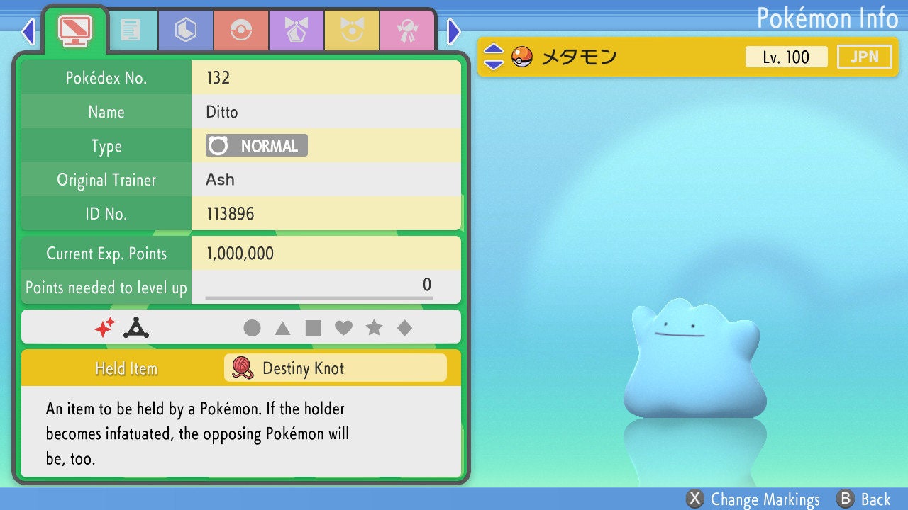 Shiny 6IV Ditto Bonus Pokemon Brilliant Diamond and 