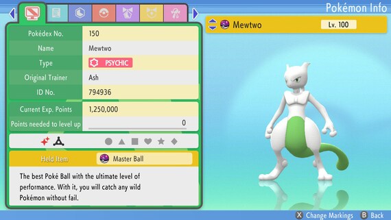 Shiny Legendary Mewtwo / Pokémon Brilliant Diamond and Shining Pearl / 6IV  Pokemon / Shiny Pokemon / Legendary Pokemon