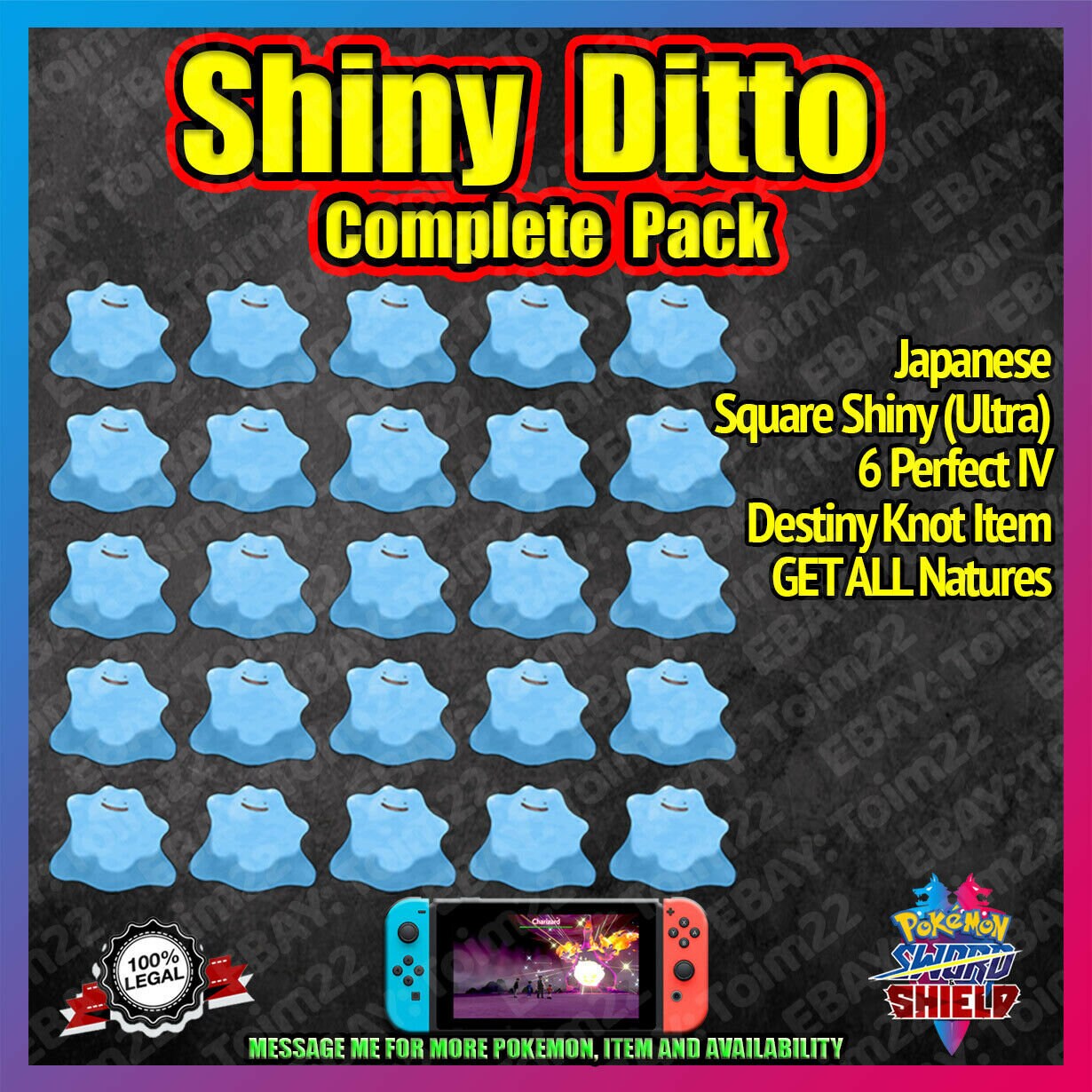 Pokemon Sword and Shield / 6IV Shiny Japanese Ditto Breeding Etsy
