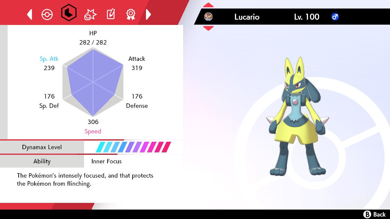 Pokemon Sword And Shield Shiny Lucario 6iv Level 100 Etsy