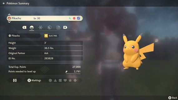 Shiny Pikachu-alpha best Stats // Pokemon Legends: (Instant Download) 