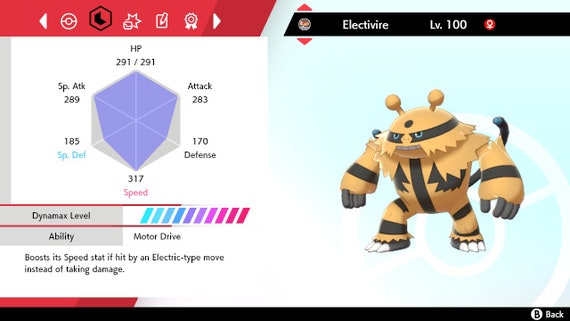 Pokemon Sword And Shield Shiny Electivire 6iv Battle Etsy