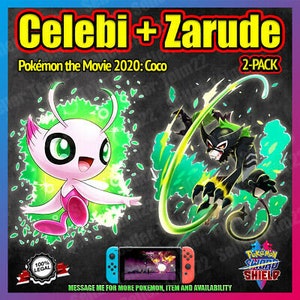 Pokemon Sword/Shield ZARUDE + DADA ZARUDE 2x Pokemon (2020 CoCo MOVIE)  NO-CODE