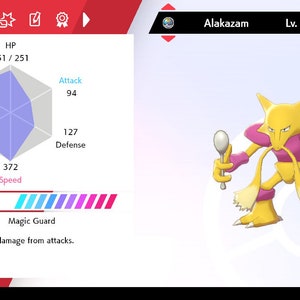 Shiny ALAKAZAM 6IV Pokemon Sword and Shield Brilliant Diamond