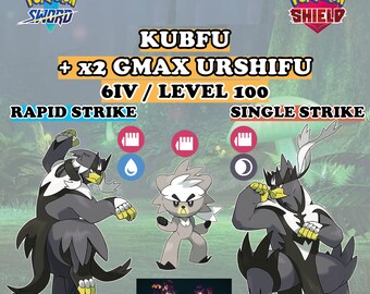 Pokemon Sword And Shield Kubfu And 2x Gmax Rapid Single Etsy Hong Kong