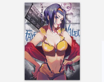 Cowboy Bebop Faye Valentine Bounty Hunter Posing at Singapore Police Station Art Anime Sticker