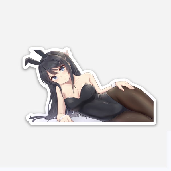 Mai Sakurajima Bunny Girl Costume Laying Down Rascal Does Not Dream of Bunny Girl Senpai, Seishun Buta Yarou wa Bunny Anime Sticker