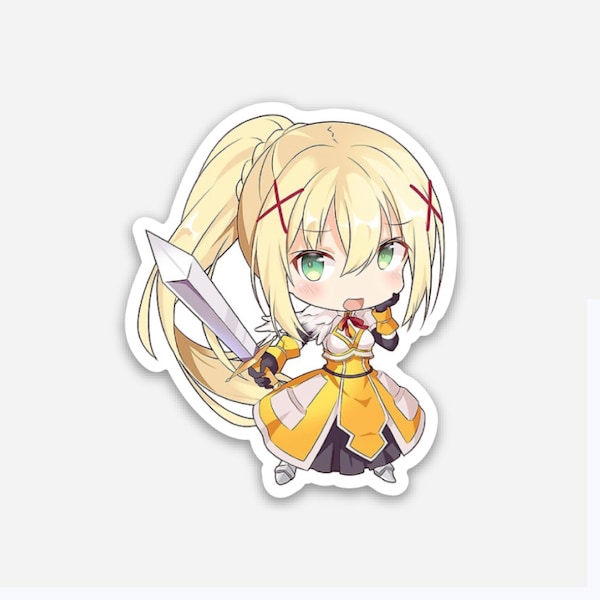 KonoSuba Darkness Pervert Crusader Kono Subarashii Sekai carino adesivo Chibi