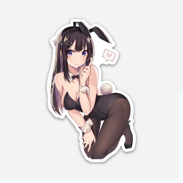 Mai Sakurajima Heart Bunny Girl Outfit Pose Rascal Does Not Dream of Bunny Girl Senpai, Seishun Buta Yarou wa Bunny Girl Senpai Anime Sticke