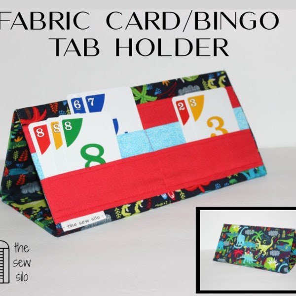 Fabric Playing Card Holder | Bingo Tab Holder | Dinosaur