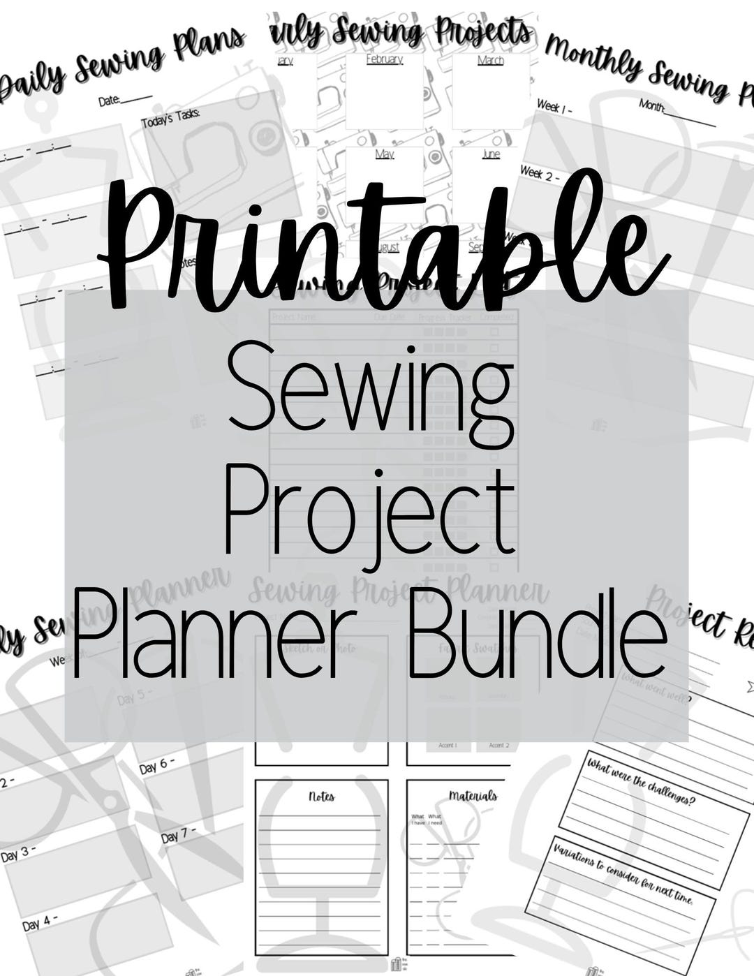 Project Plan In Sewing Example Printable Sewing Project Planner - Etsy