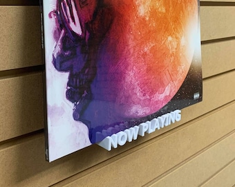 AHORA EN REPRODUCCIÓN Estante de pared para exhibición de música con discos de vinilo - Impresión 3D