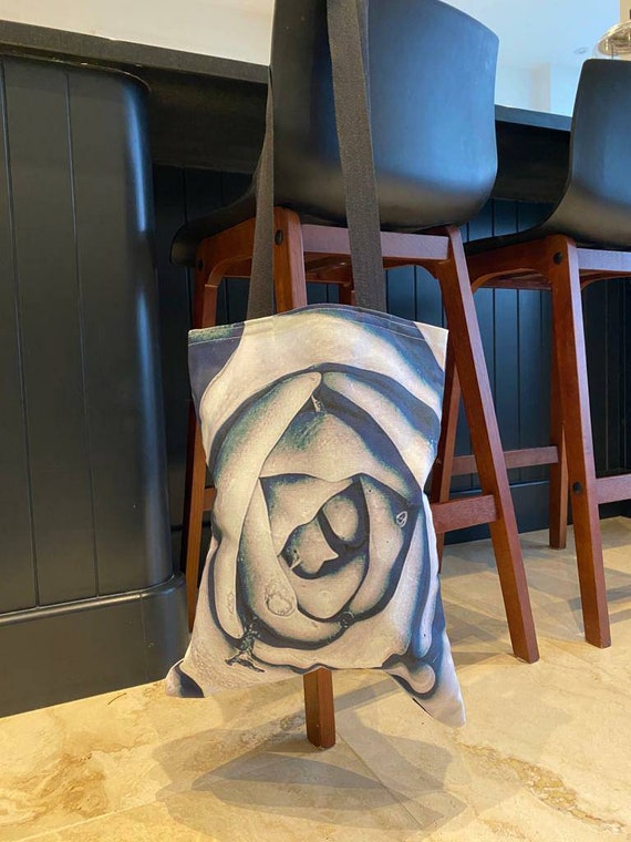 Tote bag. School, work, shopping, gift or beach. Grey Succulent Plant. Fashion. Accessories.