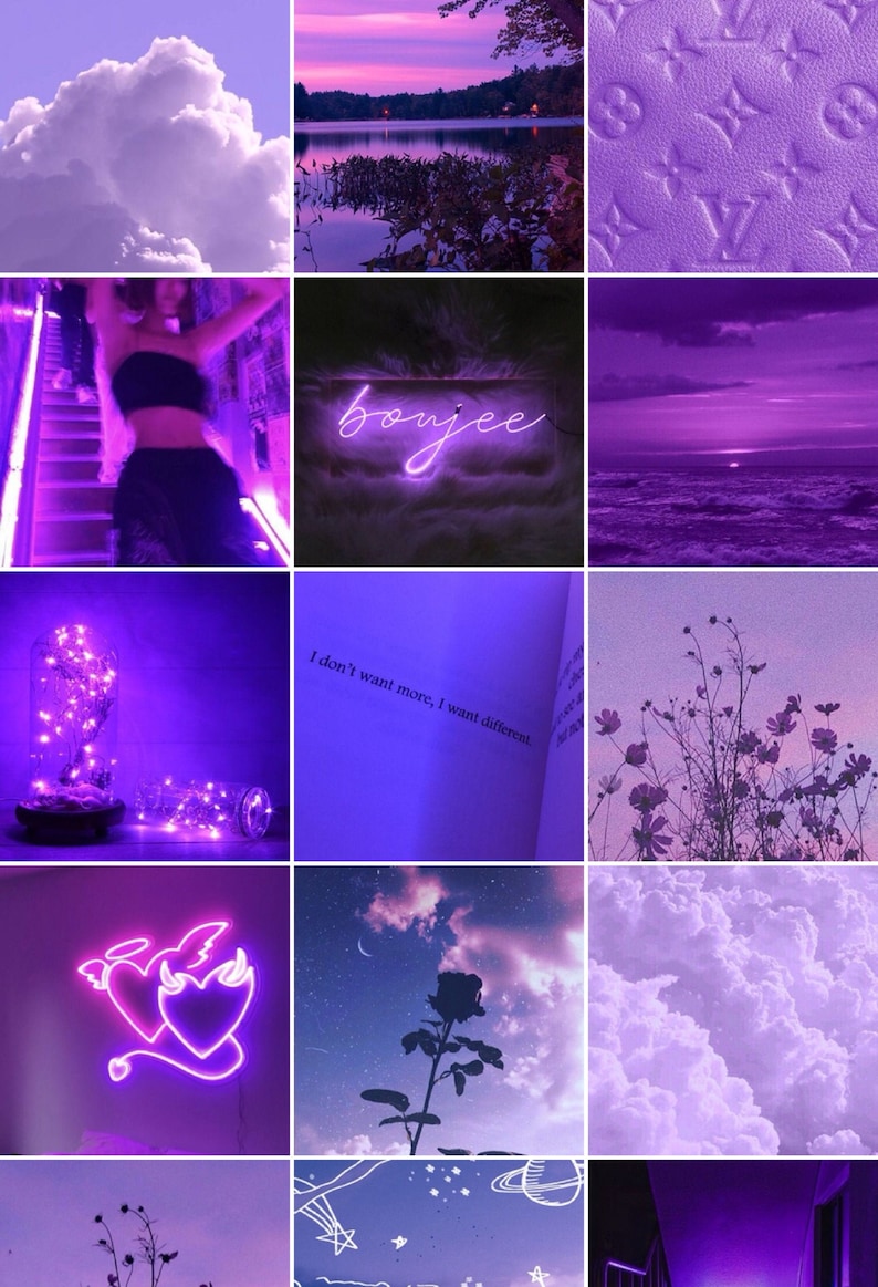Boujee Aesthetic Wall Collage Kit Purple - Etsy