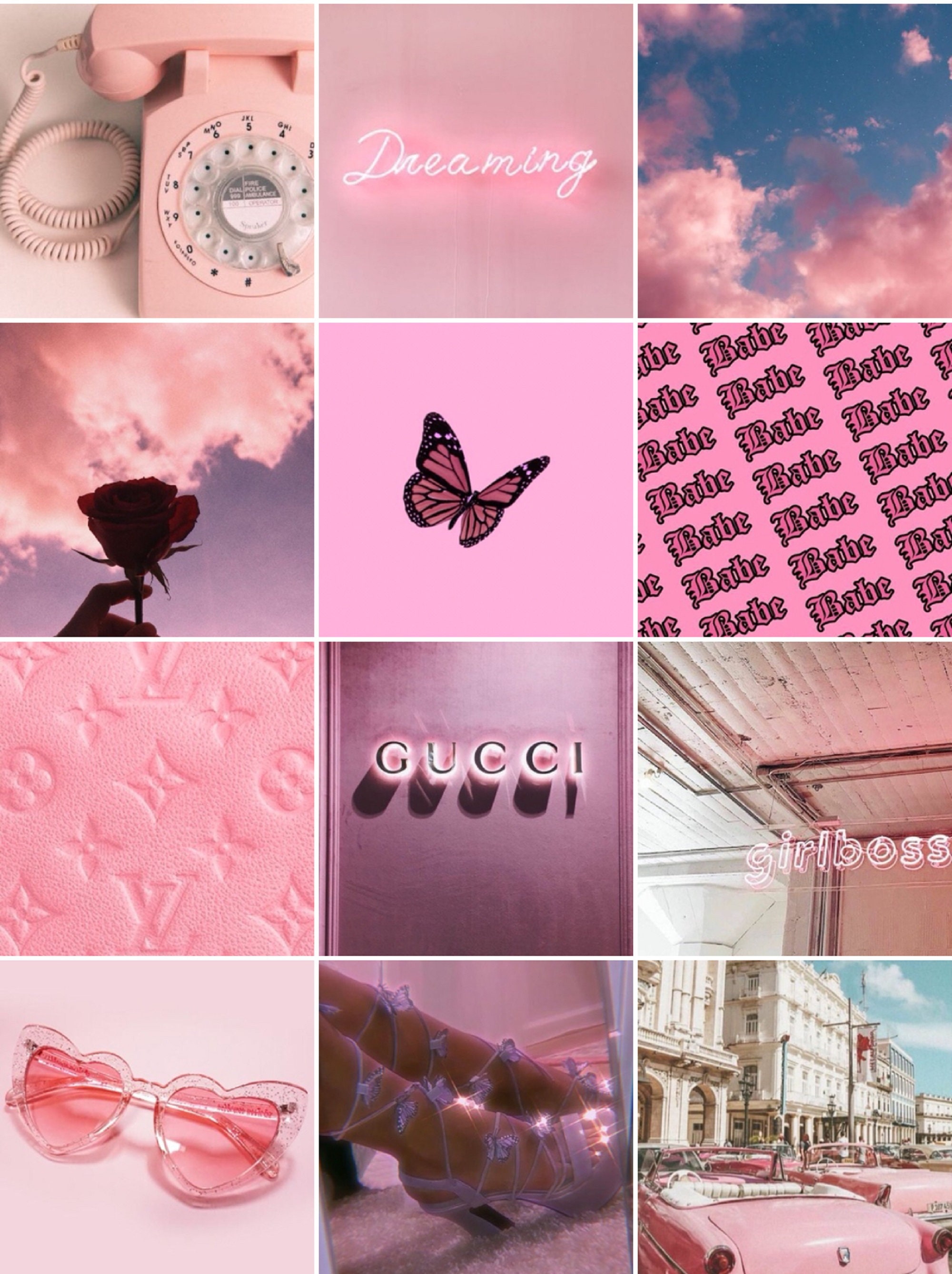 Boujee Aesthetic Wall Collage Kit Pink 