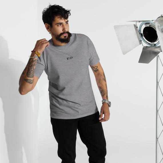 IFAN Embroidered Cotton T-Shirt | Heavyweight Streetwear Top (6.5 oz)