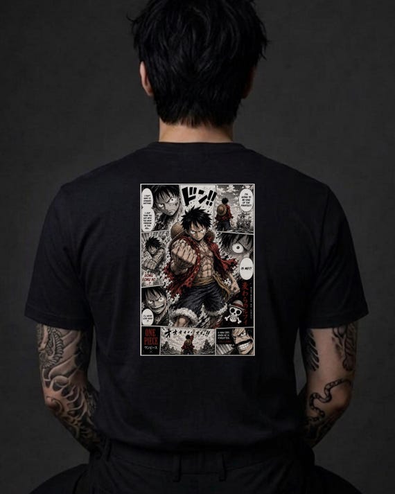One Piece Monkey D. Luffy Manga Graphic Tee, Anime Streetwear T-Shirt, Unisex Otaku Fashion