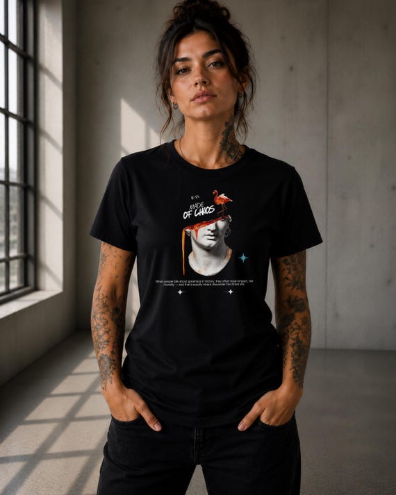 Unisex Surrealist Art Graphic Tee, Urban Streetwear Cotton T-Shirt