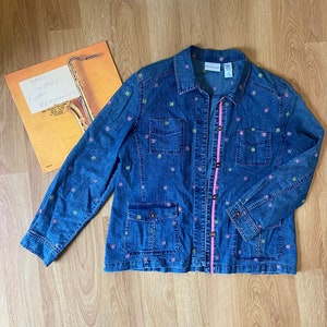 vintage 00’s (size 16) butterfly embroidered “Alfred Dunner” denim jacket