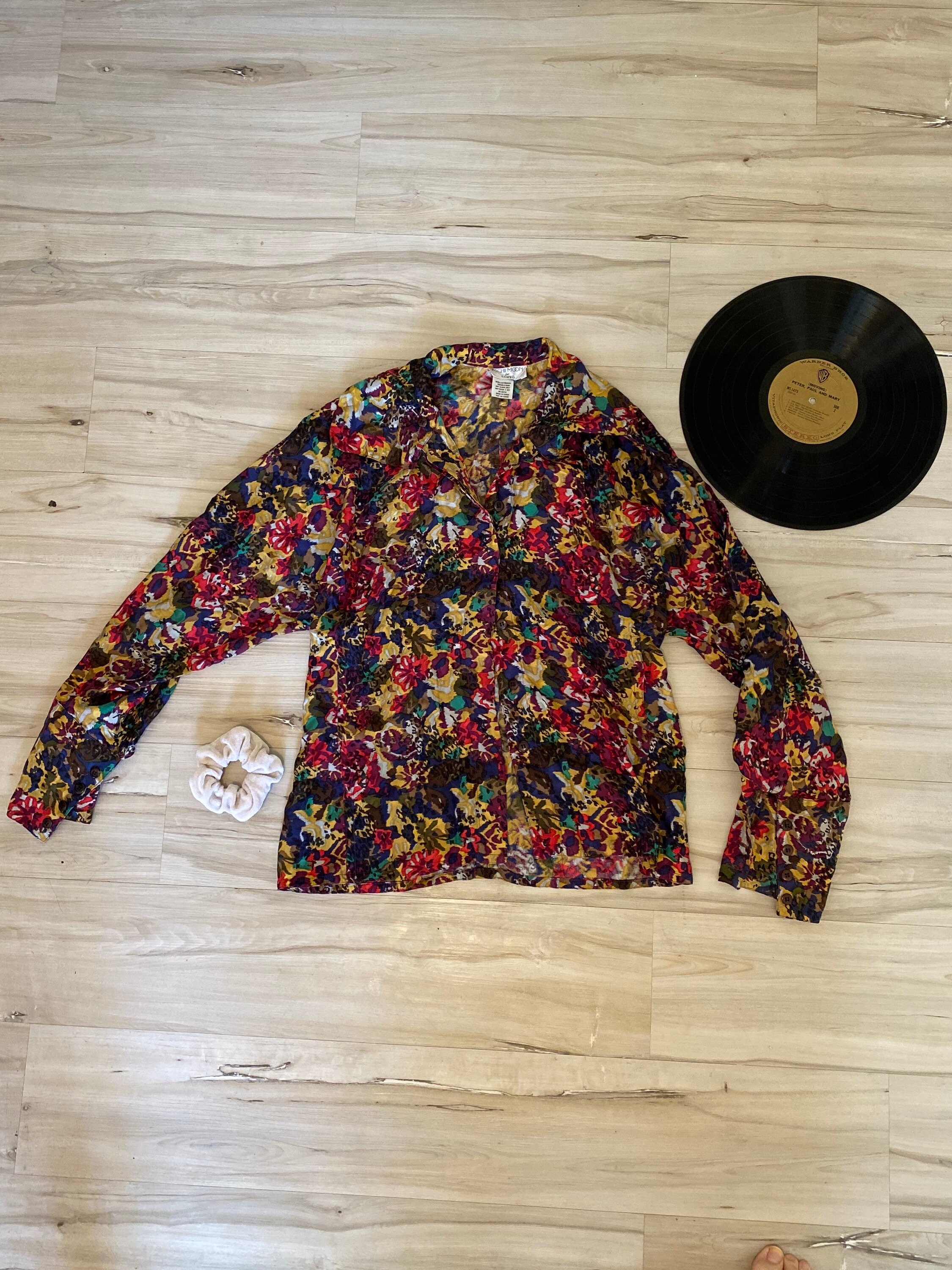 Vintage 70's Button-up “michii Moon” Abstract Top - Etsy Canada