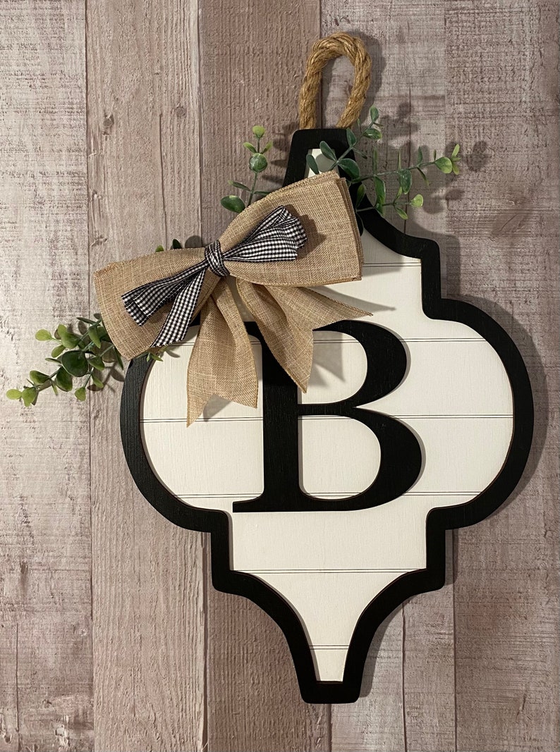Arabesque Shiplap Farmhouse Monogram Door Hanger A B C D Etsy Arabesque Shiplap Farmhouse Monogram Door Hanger A B C D Etsy