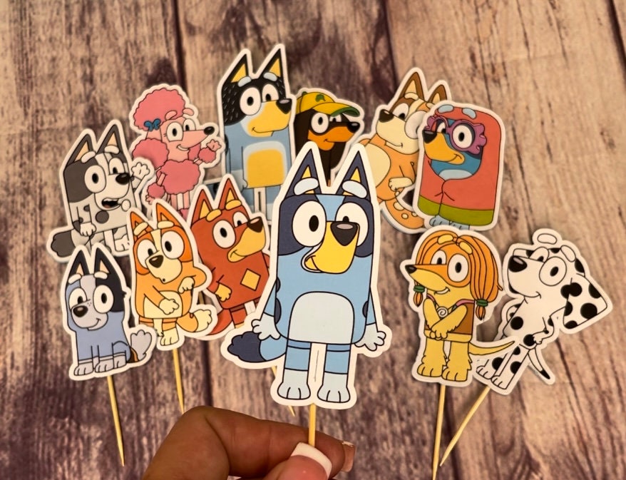 Custom Bluey Cupcake Toppers (15 pcs)