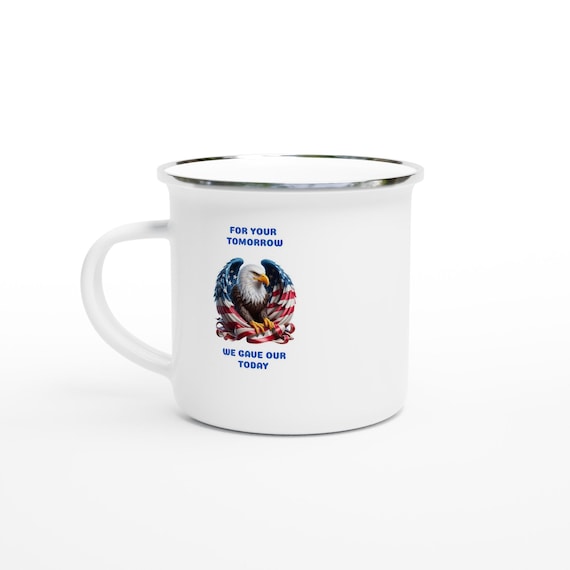 Military Admiration Armed Forces 12 oz Enamel Camping Mug