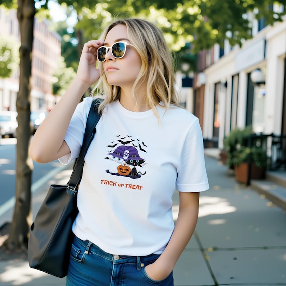 Halloween Spooky Witches Treats Unisex Crewneck T-shirt