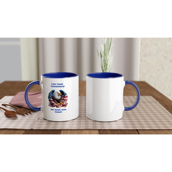 AWESOME NEW COLLECTION Admiration Support Challenges Military Armed Forces Brother Sister White 11oz Ceramic Mug with Color Inside