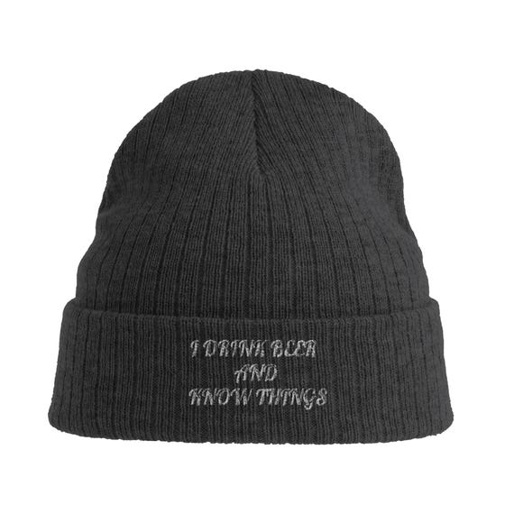 Quirky Funny Sarcasm Suds & Brews Sustainable Rib Cuffed Beanie