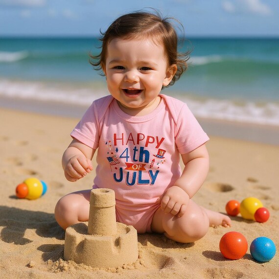 GIFT FOR 4th of July Independence Fireworks Family Gathering Classic Baby Short Sleeve Bodysuit Variety of Colors & Sizes