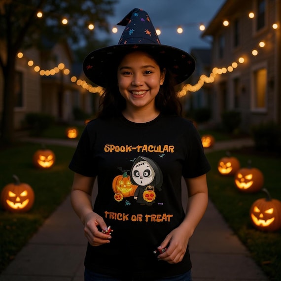 Halloween Trick or Treat T Shirt Spook-tacular T Shirt Unisex Crewneck T-Shirt variety if Colors n Sizes