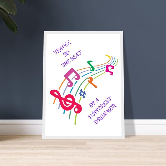 GIFT FOR Music Drummers Band Players Music Lovers Funny Classic Semi-Glossy Paper Wooden Framed Poster Variety of Elegant Wooden Frames