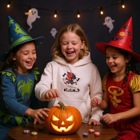 Spooky Halloween Pullover Trick or Treat Pullover Classic Kids Pullover Hoodie | Gildan Variety of Colors n Sizes