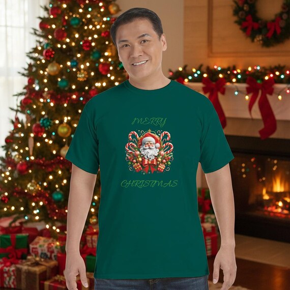 Christmas Spirit Unisex Crewneck T-Shirt Printing on Back Choice Colors n Sizes