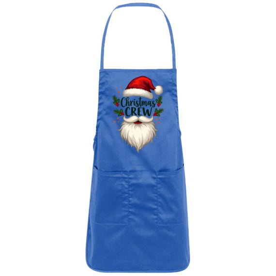Christmas Crew Holiday Chef Chief Cook Full-Length Apron with Pockets